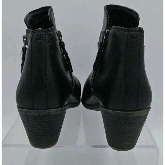 Frye Judith Double Zip Ankle Boots Womens Size 7.5M Black Leather Block Heel - Picture 7 of 9